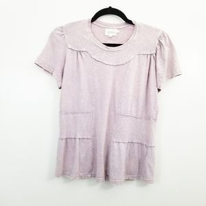 Anthropologie Deletta Casual Friday Top Lavender Extra Small